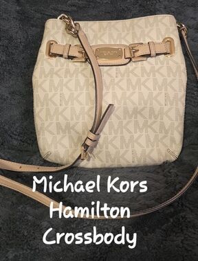 Michael Kors Hamilton Crossbody Bag Signature Vanilla